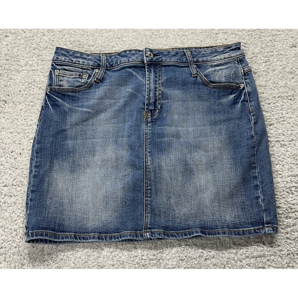 LA Blues Women's Size 16 Denim Jean Mini Skirt Pockets 90's Hip Boho